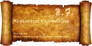 Miatovics Filoména névjegykártya